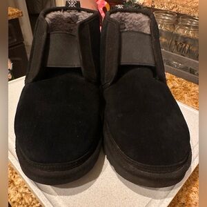 Mens Black Suede Fur-Lined UGGs